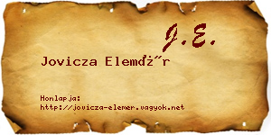 Jovicza Elemér névjegykártya